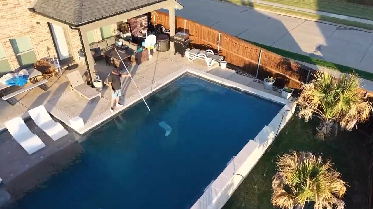 Swimming pool aerial view