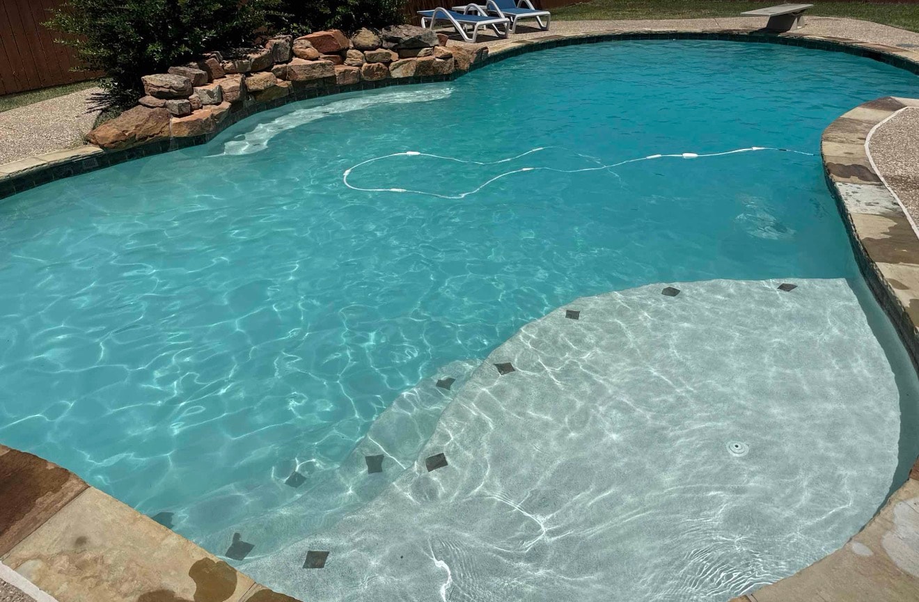 Crystal clear pool after cleaning